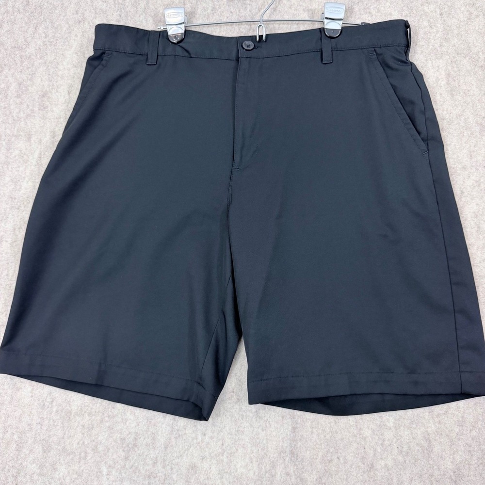 IZOD Golf Shorts Mens 38 Black Performance Flat Front Activewear Minimalist
